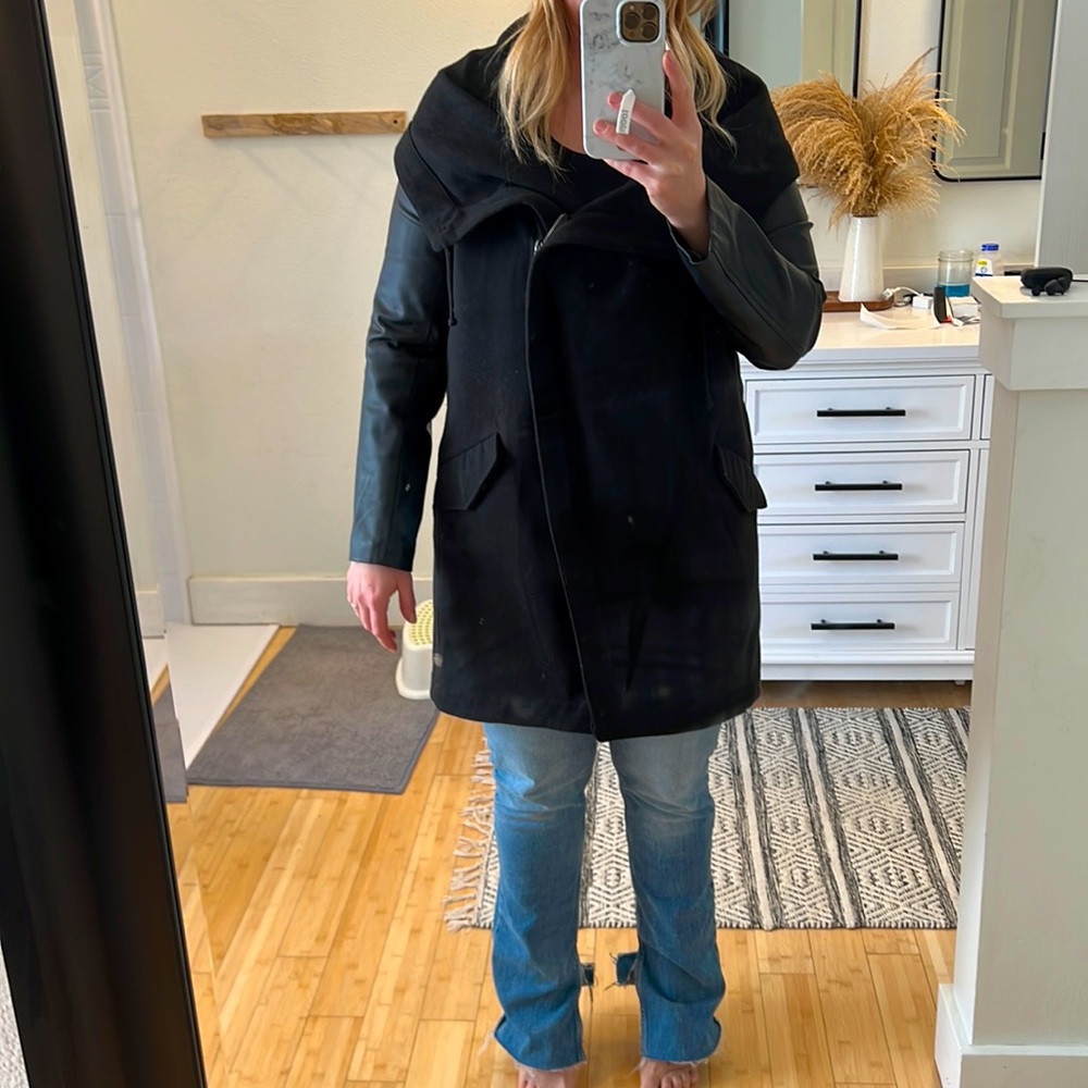 BB Dakota black pleather arm Coat